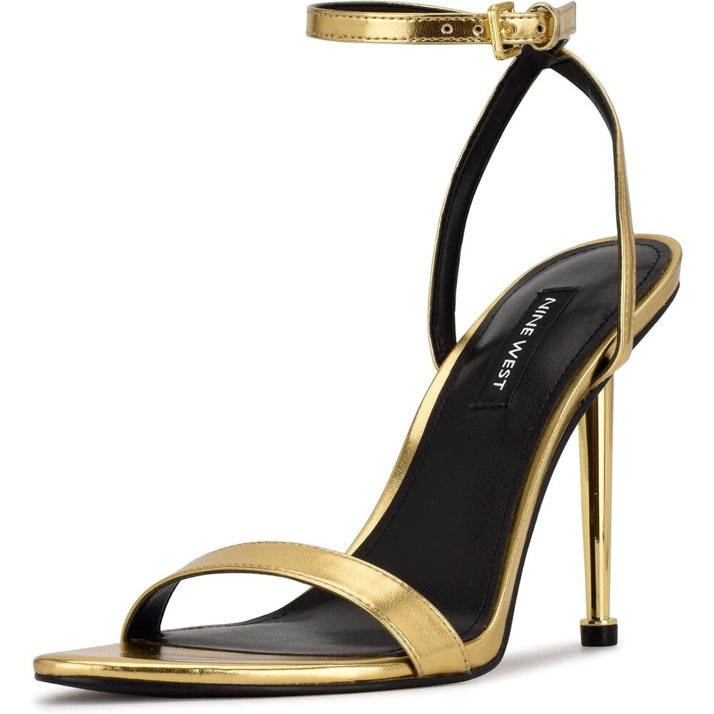 Nine West Reina3 Heeled Sandal Women's Gold Metallic Size 7